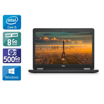Latitude E5550 15,6" 2015 - Intel Core i5 2,3Ghz - 2 - 8Go DDR3 - 500Go HDD - Intel HD Graphics 5500 - 
Gris / Noir - Windows 10 - AZERTY - Image 1