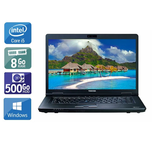 Tecra A11 15,5" 2010 - Intel Core i5 2,6Ghz - 2 - 8Go DDR3 - 500Go HDD - Intel GMA HD Graphics - 
Gris / Noir - Windows 10 - AZERTY