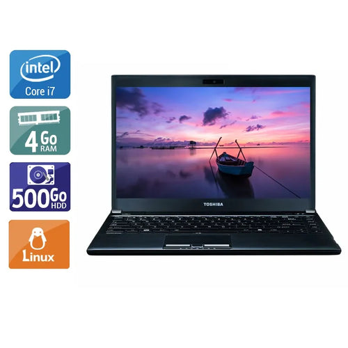 Portégé R930 13,3" 2013 - Intel Core i7 3Ghz - 2 - 4Go  DDR4 - 500Go HDD - Intel HD Graphics 4000 - 
Gris / Noir - Linux - AZERTY
