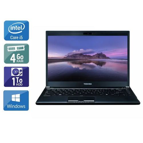 Portégé R930 13,3" 2012 - Intel Core i5 2,6Ghz - 2 - 4Go  DDR4 - 1To HDD - Intel HD Graphics 4000 - 
Gris / Noir - Windows 10 - AZERTY