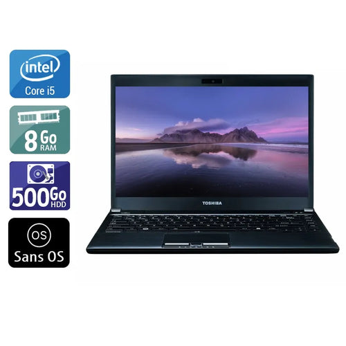 Portégé R930 13,3" 2012 - Intel Core i5 2,6Ghz - 2 - 16Go DDR3 - 500Go HDD - Intel HD Graphics 4000 - 
Gris / Noir - Sans OS - AZERTY