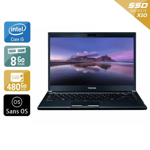 Portégé R930 13,3" 2012 - Intel Core i5 2,6Ghz - 2 - 8Go DDR3 - 480Go SSD - Intel HD Graphics 4000 - 
Gris / Noir - Sans OS - AZERTY