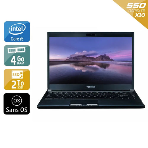Portégé R930 13,3" 2012 - Intel Core i5 2,6Ghz - 2 - 4Go  DDR4 - 2To SSD - Intel HD Graphics 4000 - 
Gris / Noir - Sans OS - AZERTY