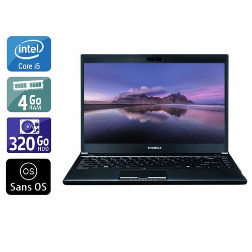 Portégé R930 13,3" 2012 - Intel Core i5 2,6Ghz - 2 - 4Go  DDR4 - 320Go HDD - Intel HD Graphics 4000 - 
Gris / Noir - Sans OS - AZERTY