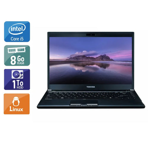 Portégé R930 13,3" 2012 - Intel Core i5 2,6Ghz - 2 - 8Go DDR3 - 1To HDD - Intel HD Graphics 4000 - 
Gris / Noir - Linux - AZERTY