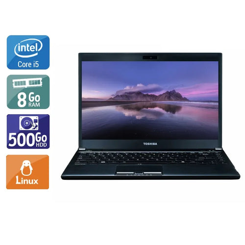 Portégé R930 13,3" 2012 - Intel Core i5 2,6Ghz - 2 - 8Go DDR3 - 500Go HDD - Intel HD Graphics 4000 - 
Gris / Noir - Linux - AZERTY