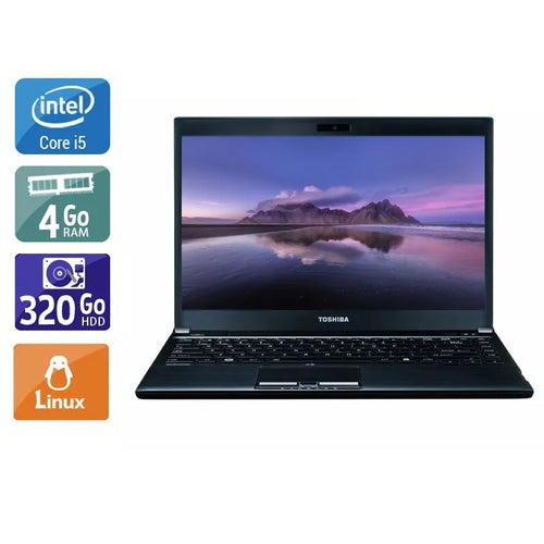 Portégé R930 13,3" 2012 - Intel Core i5 2,6Ghz - 2 - 4Go  DDR4 - 320Go HDD - Intel HD Graphics 4000 - 
Gris / Noir - Linux - AZERTY