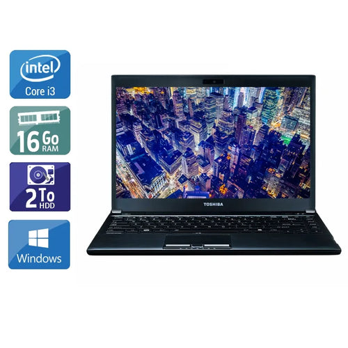 Portégé R930 13,3" 2012 - Intel Core i3 2,5Ghz - 2 - 16Go DDR3 - 2To HDD - Intel HD Graphics 4000 - 
Gris / Noir - Windows 10 - AZERTY