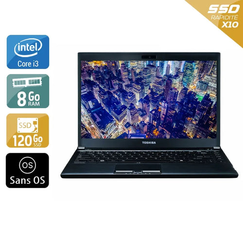 Portégé R930 13,3" 2012 - Intel Core i3 2,5Ghz - 2 - 8Go DDR3 - 120Go SSD - Intel HD Graphics 4000 - 
Gris / Noir - Sans OS - AZERTY