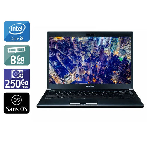Portégé R930 13,3" 2012 - Intel Core i3 2,5Ghz - 2 - 8Go DDR3 - 250Go HDD - Intel HD Graphics 4000 - 
Gris / Noir - Sans OS - AZERTY