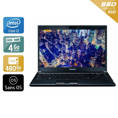 Portégé R930 13,3" 2012 - Intel Core i3 2,5Ghz - 2 - 4Go  DDR4 - 480Go SSD - Intel HD Graphics 4000 - 
Gris / Noir - Sans OS - AZERTY