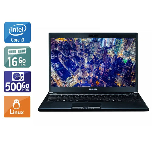 Portégé R930 13,3" 2012 - Intel Core i3 2,5Ghz - 2 - 16Go DDR3 - 500Go HDD - Intel HD Graphics 4000 - 
Gris / Noir - Linux - AZERTY