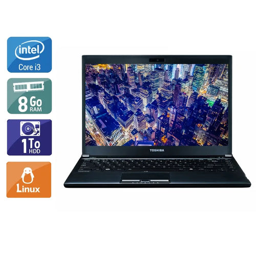 Portégé R930 13,3" 2012 - Intel Core i3 2,5Ghz - 2 - 8Go DDR3 - 1To HDD - Intel HD Graphics 4000 - 
Gris / Noir - Linux - AZERTY