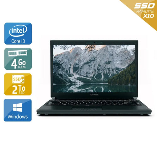 Portégé R700 13,3" 2010 - Intel Core i3 2,4Ghz - 2 - 4Go  DDR4 - 2To SSD - Intel GMA HD Graphics - 
Gris / Noir - Windows 10 - AZERTY
