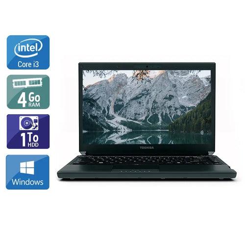 Portégé R700 13,3" 2010 - Intel Core i3 2,4Ghz - 2 - 4Go  DDR4 - 1To HDD - Intel GMA HD Graphics - 
Gris / Noir - Windows 10 - AZERTY