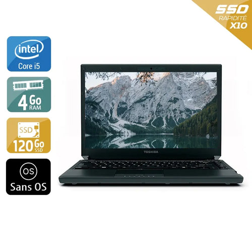 Portégé R700 13,3" 2010 - Intel Core i3 2,4Ghz - 2 - 4Go  DDR4 - 120Go SSD - Intel GMA HD Graphics - 
Gris / Noir - Sans OS - AZERTY