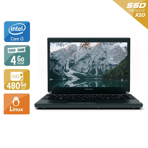 Portégé R700 13,3" 2010 - Intel Core i3 2,4Ghz - 2 - 4Go  DDR4 - 480Go SSD - Intel GMA HD Graphics - 
Gris / Noir - Linux - AZERTY