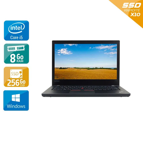 ThinkPad T470 14" 2015 - Intel Core i5 2,4Ghz - 2 - 8Go  DDR4 - 256Go SSD - Intel HD Graphics 520 - 
Gris / Noir - Windows 10 - AZERTY
