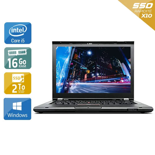 ThinkPad T430 14,1" 2012 - Intel Core i5 2,6Ghz - 2 - 16Go DDR3 - 2To SSD - Intel HD Graphics 4000 - 
Gris / Noir - Windows 10 - AZERTY