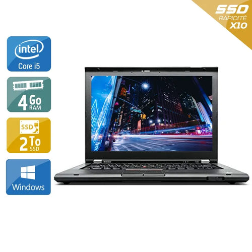 ThinkPad T430 14,1" 2012 - Intel Core i5 2,6Ghz - 2 - 4Go  DDR4 - 2To SSD - Intel HD Graphics 4000 - 
Gris / Noir - Windows 10 - AZERTY