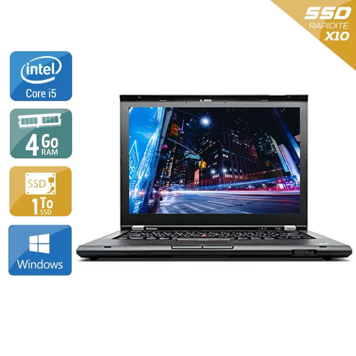 ThinkPad T430 14,1" 2012 - Intel Core i5 2,6Ghz - 2 - 4Go  DDR4 - 1To SSD - Intel HD Graphics 4000 - 
Gris / Noir - Windows 10 - AZERTY