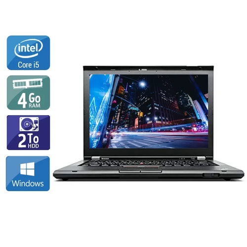 ThinkPad T430 14,1" 2012 - Intel Core i5 2,6Ghz - 2 - 4Go  DDR4 - 2To HDD - Intel HD Graphics 4000 - 
Gris / Noir - Windows 10 - AZERTY
