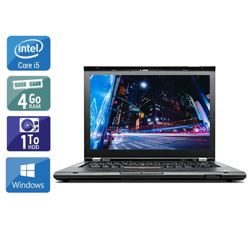 ThinkPad T430 14,1" 2012 - Intel Core i5 2,6Ghz - 2 - 4Go  DDR4 - 1To HDD - Intel HD Graphics 4000 - 
Gris / Noir - Windows 10 - AZERTY