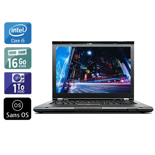 ThinkPad T430 14,1" 2012 - Intel Core i5 2,6Ghz - 2 - 16Go DDR3 - 1To HDD - Intel HD Graphics 4000 - 
Gris / Noir - Sans OS - AZERTY