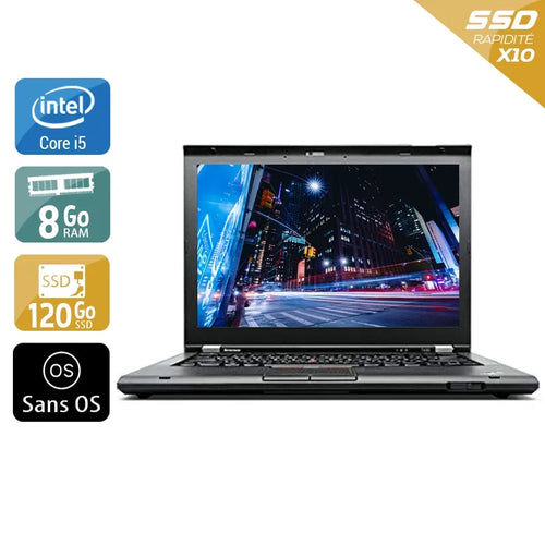 ThinkPad T430 14,1" 2012 - Intel Core i5 2,6Ghz - 2 - 8Go DDR3 - 120Go SSD - Intel HD Graphics 4000 - 
Gris / Noir - Sans OS - AZERTY