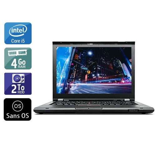 ThinkPad T430 14,1" 2012 - Intel Core i5 2,6Ghz - 2 - 4Go  DDR4 - 2To HDD - Intel HD Graphics 4000 - 
Gris / Noir - Sans OS - AZERTY
