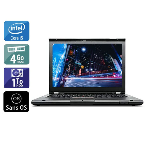 ThinkPad T430 14,1" 2012 - Intel Core i5 2,6Ghz - 2 - 4Go  DDR4 - 1To HDD - Intel HD Graphics 4000 - 
Gris / Noir - Sans OS - AZERTY