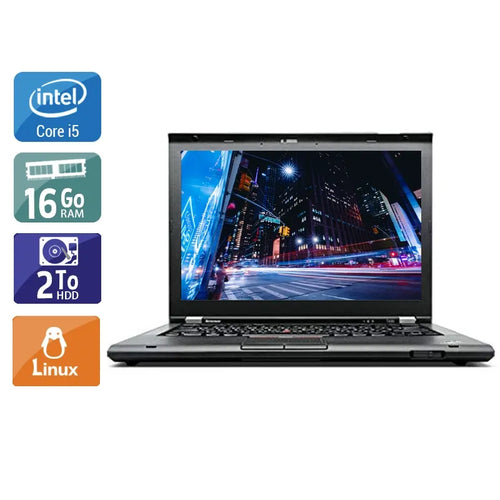 ThinkPad T430 14,1" 2012 - Intel Core i5 2,6Ghz - 2 - 16Go DDR3 - 2To HDD - Intel HD Graphics 4000 - 
Gris / Noir - Linux - AZERTY