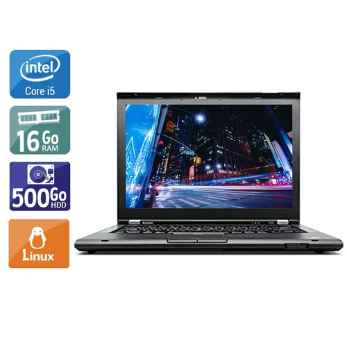 ThinkPad T430 14,1" 2012 - Intel Core i5 2,6Ghz - 2 - 16Go DDR3 - 500Go HDD - Intel HD Graphics 4000 - 
Gris / Noir - Linux - AZERTY