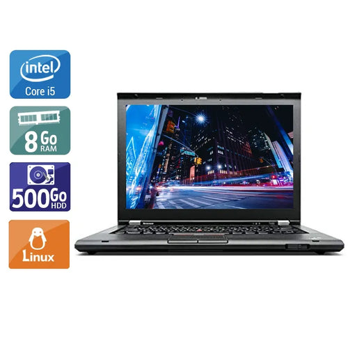 ThinkPad T430 14,1" 2012 - Intel Core i5 2,6Ghz - 2 - 8Go DDR3 - 500Go HDD - Intel HD Graphics 4000 - 
Gris / Noir - Linux - AZERTY