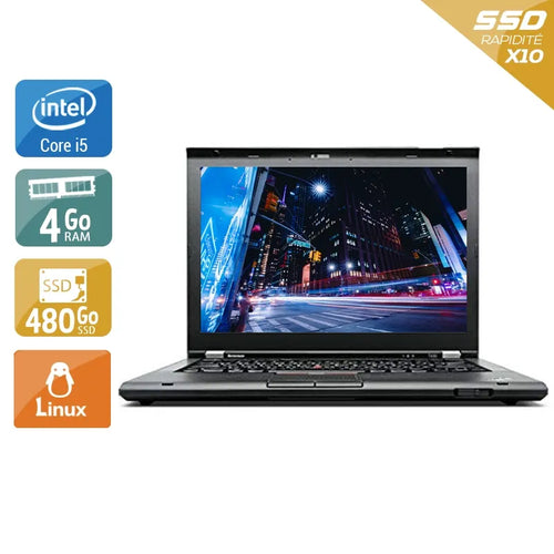 ThinkPad T430 14,1" 2012 - Intel Core i5 2,6Ghz - 2 - 4Go  DDR4 - 480Go SSD - Intel HD Graphics 4000 - 
Gris / Noir - Linux - AZERTY