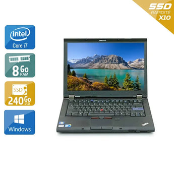 ThinkPad T410 14,1" 2010 - Intel Core i7 2,6Ghz - 2 - 8Go DDR3 - 240Go SSD - Nvidia Quadro NVS 3100M - 
Gris / Noir - Windows 10 - AZERTY - Image 1