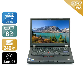 ThinkPad T410 14,1" 2010 - Intel Core i7 2,6Ghz - 2 - 8Go DDR3 - 240Go SSD - Nvidia Quadro NVS 3100M - 
Gris / Noir - Sans OS - AZERTY - Image 1