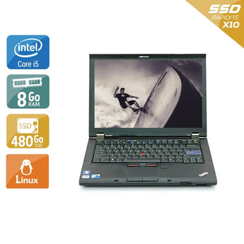 ThinkPad T410 14,1" 2010 - Intel Core i5 2,6Ghz - 2 - 8Go DDR3 - 480Go SSD - Nvidia Quadro NVS 3100M - 
Gris / Noir - Linux - AZERTY - Image 1