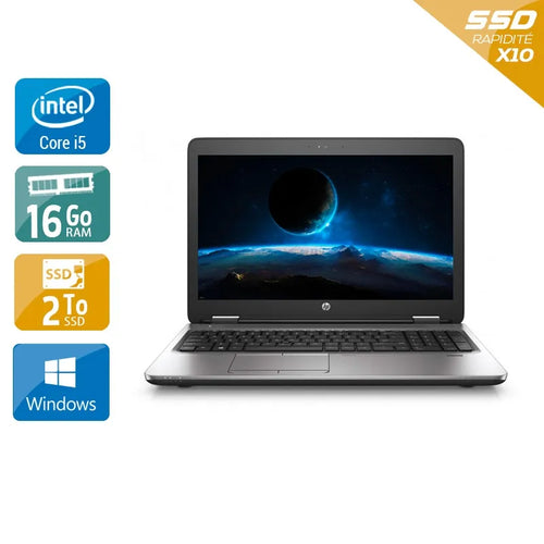 ProBook 650 G2 15,5" 2015 - Intel Core i5 2,3Ghz - 2 - 16Go DDR4 - 2To SSD - Intel HD Graphics 520 - 
Gris / Noir - Windows 10 - AZERTY