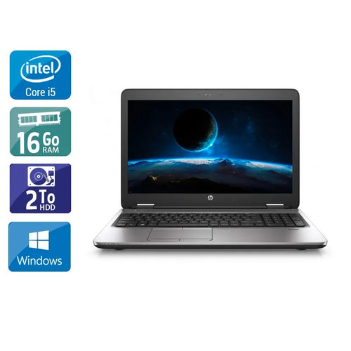 ProBook 650 G2 15,5" 2015 - Intel Core i5 2,3Ghz - 2 - 16Go DDR4 - 2To HDD - Intel HD Graphics 520 - 
Gris / Noir - Windows 10 - AZERTY