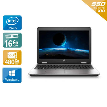 ProBook 650 G2 15,5" 2015 - Intel Core i5 2,3Ghz - 2 - 16Go DDR4 - 480Go SSD - Intel HD Graphics 520 - 
Gris / Noir - Windows 10 - AZERTY - Image 1