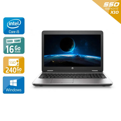 ProBook 650 G2 15,5" 2015 - Intel Core i5 2,3Ghz - 2 - 16Go DDR4 - 240Go SSD - Intel HD Graphics 520 - 
Gris / Noir - Windows 10 - AZERTY