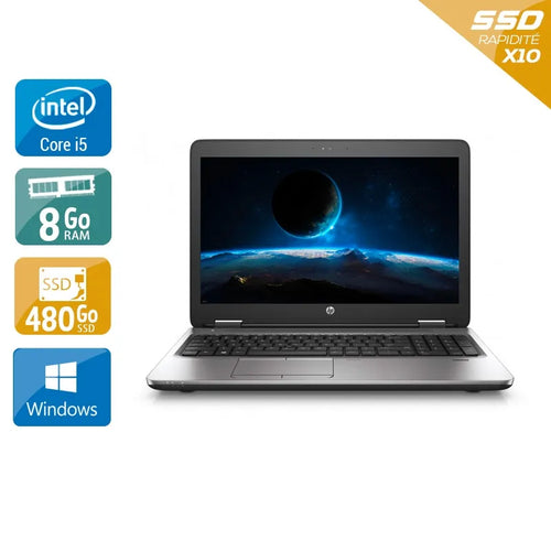 ProBook 650 G2 15,5" 2015 - Intel Core i5 2,3Ghz - 2 - 8Go  DDR4 - 480Go SSD - Intel HD Graphics 520 - 
Gris / Noir - Windows 10 - AZERTY