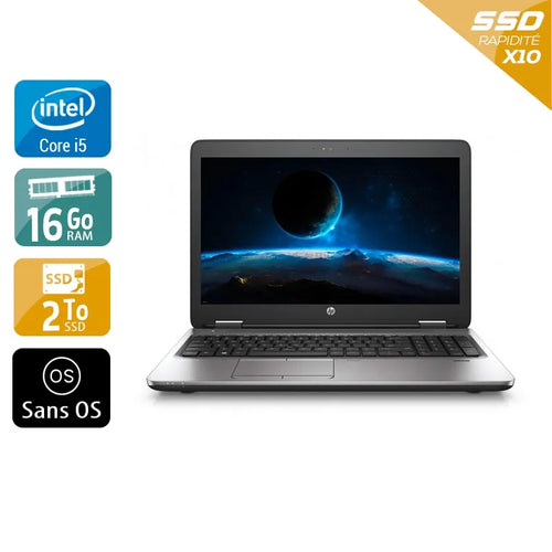 ProBook 650 G2 15,5" 2015 - Intel Core i5 2,3Ghz - 2 - 16Go DDR4 - 2To SSD - Intel HD Graphics 520 - 
Gris / Noir - Sans OS - AZERTY