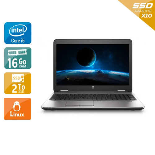 ProBook 650 G2 15,5" 2015 - Intel Core i5 2,3Ghz - 2 - 16Go DDR4 - 2To SSD - Intel HD Graphics 520 - 
Gris / Noir - Linux - AZERTY
