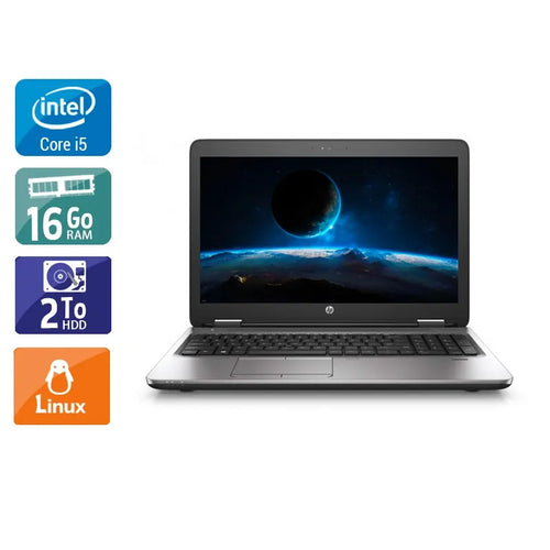ProBook 650 G2 15,5" 2015 - Intel Core i5 2,3Ghz - 2 - 16Go DDR4 - 2To HDD - Intel HD Graphics 520 - 
Gris / Noir - Linux - AZERTY