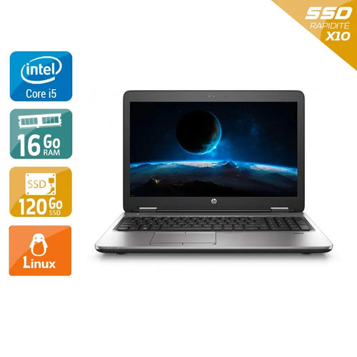 ProBook 650 G2 15,5" 2015 - Intel Core i5 2,3Ghz - 2 - 16Go DDR4 - 120Go SSD - Intel HD Graphics 520 - 
Gris / Noir - Linux - AZERTY