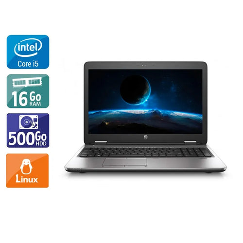 ProBook 650 G2 15,5" 2015 - Intel Core i5 2,3Ghz - 2 - 16Go DDR4 - 500Go HDD - Intel HD Graphics 520 - 
Gris / Noir - Linux - AZERTY
