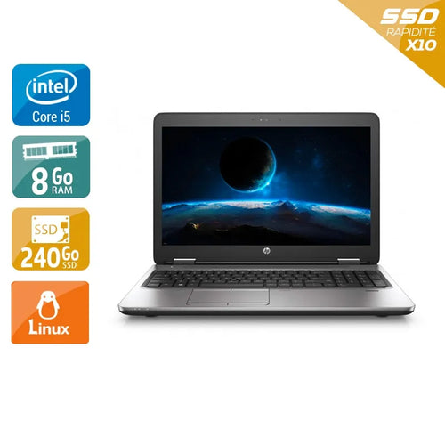 ProBook 650 G2 15,5" 2015 - Intel Core i5 2,3Ghz - 2 - 8Go  DDR4 - 240Go SSD - Intel HD Graphics 520 - 
Gris / Noir - Linux - AZERTY