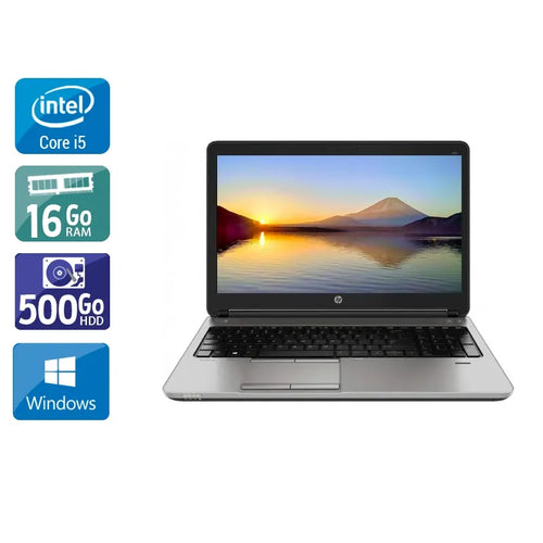 ProBook 650 G1 15,6" 2013 - Intel Core i5 2,5Ghz - 2 - 16Go DDR3 - 500Go HDD - Intel HD Graphics 4600 - 
Gris / Noir - Windows 10 - AZERTY